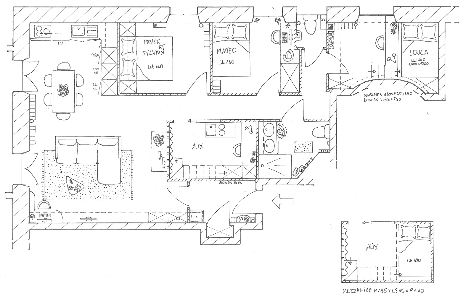 Plan architecture interieur appartement