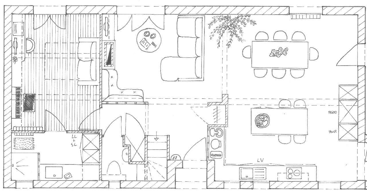 Plan architecture interieur rdc